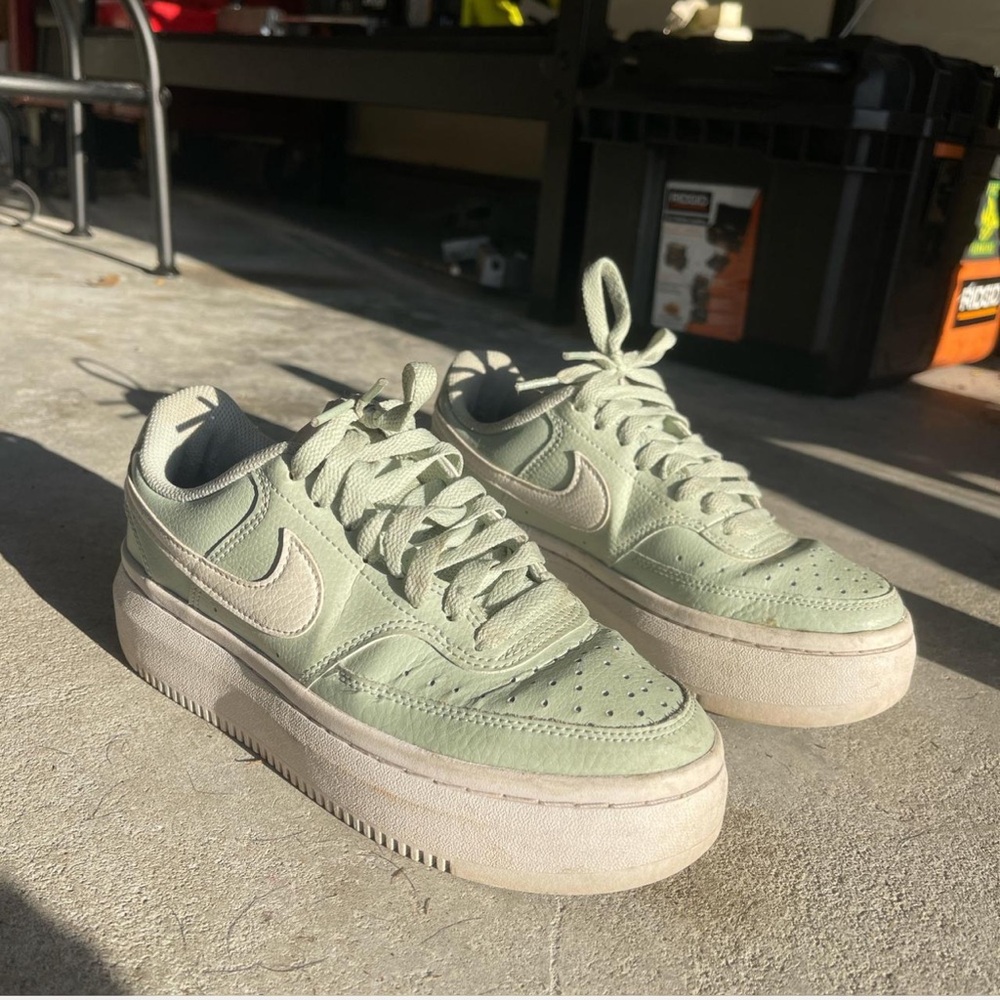 Pastel green platform Nikes